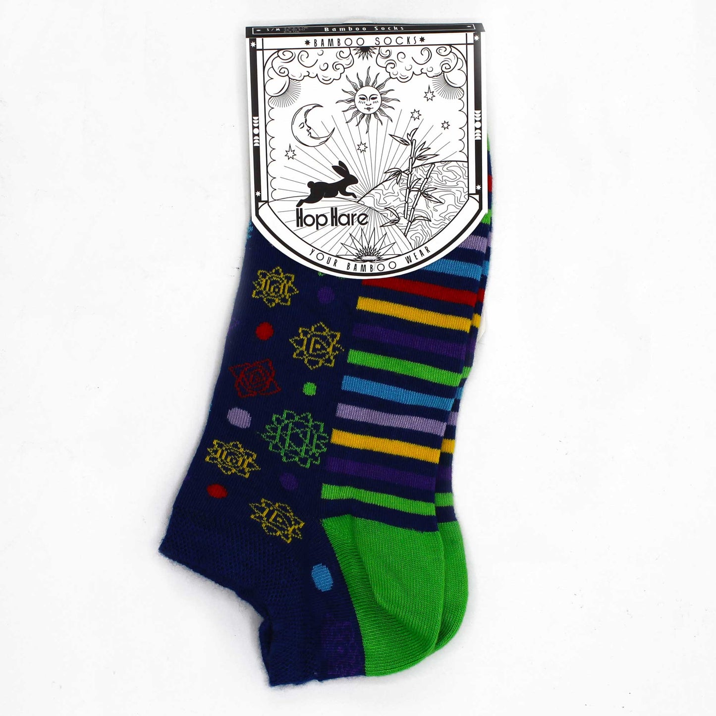 Hop Hare Bamboo Socks Low  - 7 Chakra M/L