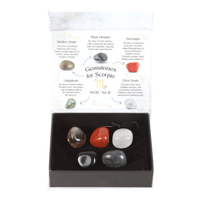 Scorpio Zodiac Crystal Tumblestone Set