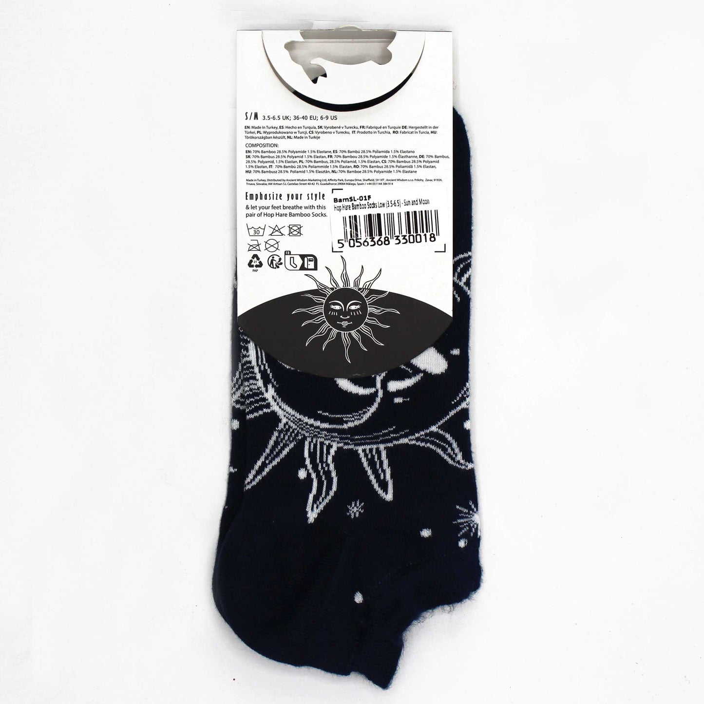 Hop Hare Bamboo Socks Low - Sun and Moon M/L