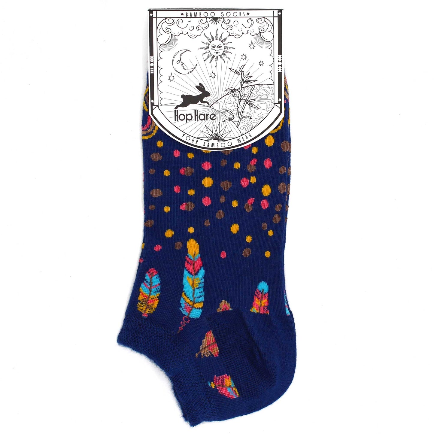 Hop Hare Bamboo Socks Low - Indian Feathers M/L