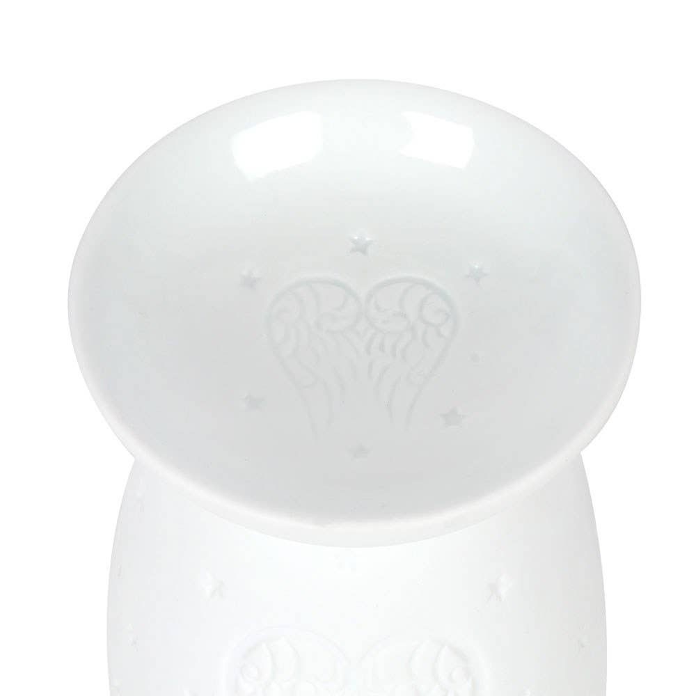 White Ceramic Angel Wings Oil Burner