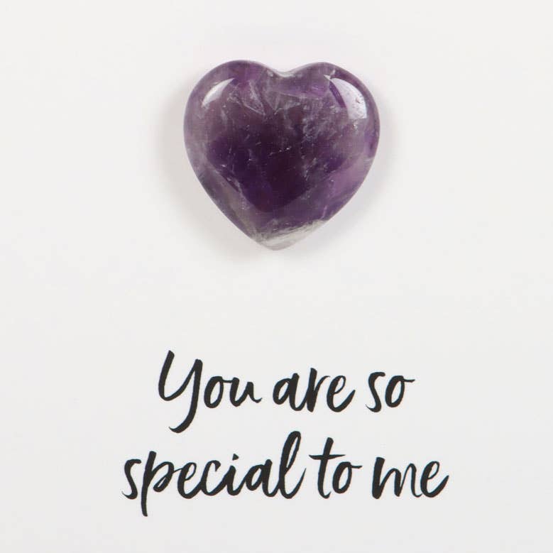 Special To Me Amethyst Crystal Heart Greeting Card