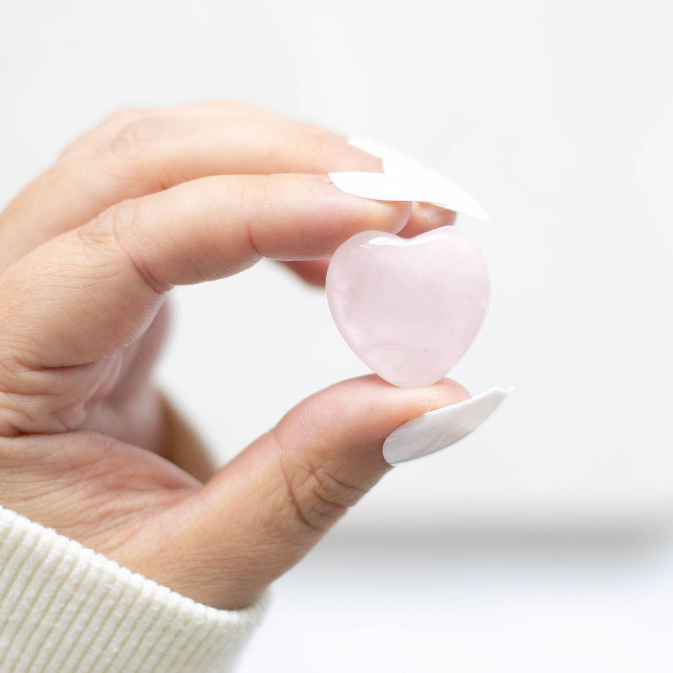 I Love You Rose Quartz Crystal Heart in a Bag