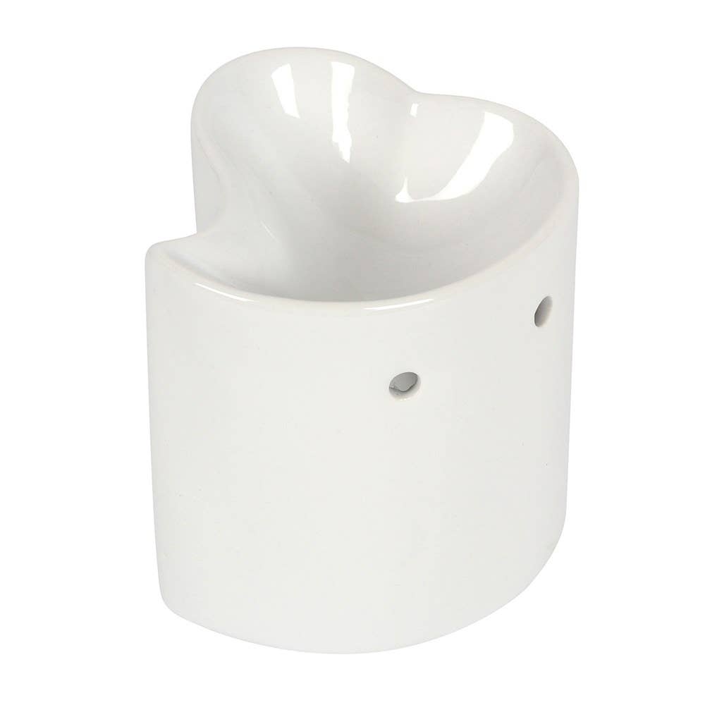 White Heart Oil Burner and Wax Warmer