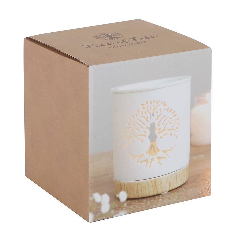 White Tree of Life Cut Out Oil Burner and Wax Warmer