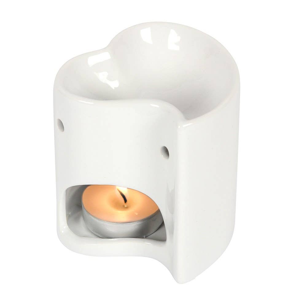 White Heart Oil Burner and Wax Warmer