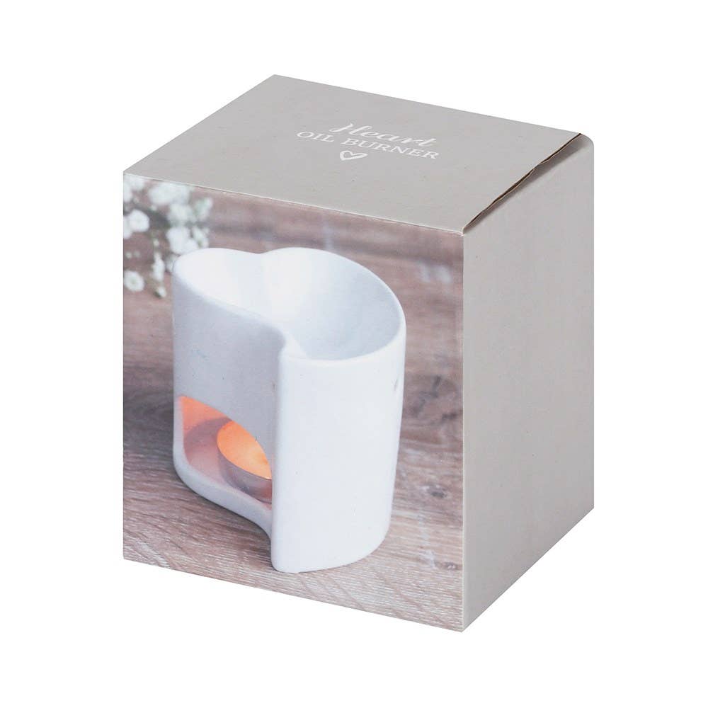 White Heart Oil Burner and Wax Warmer