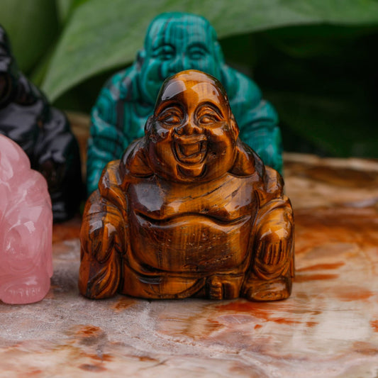 Tigers Eye Crystal Carved Buddha 2.5 cm