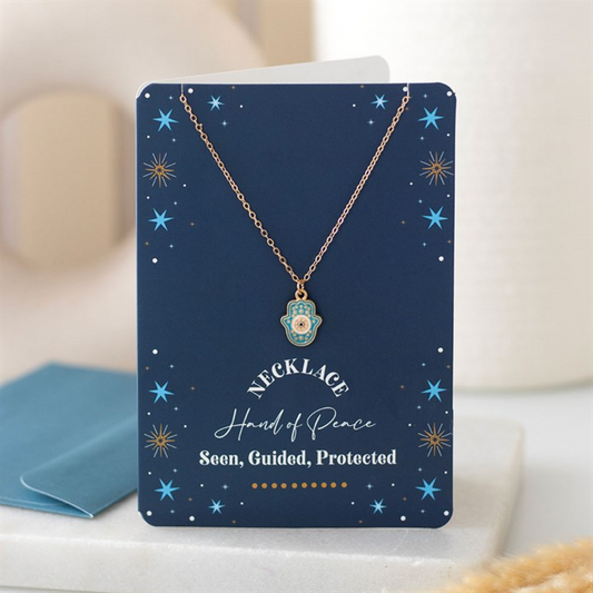 Hand of Hamsa Necklace on Greeting Card