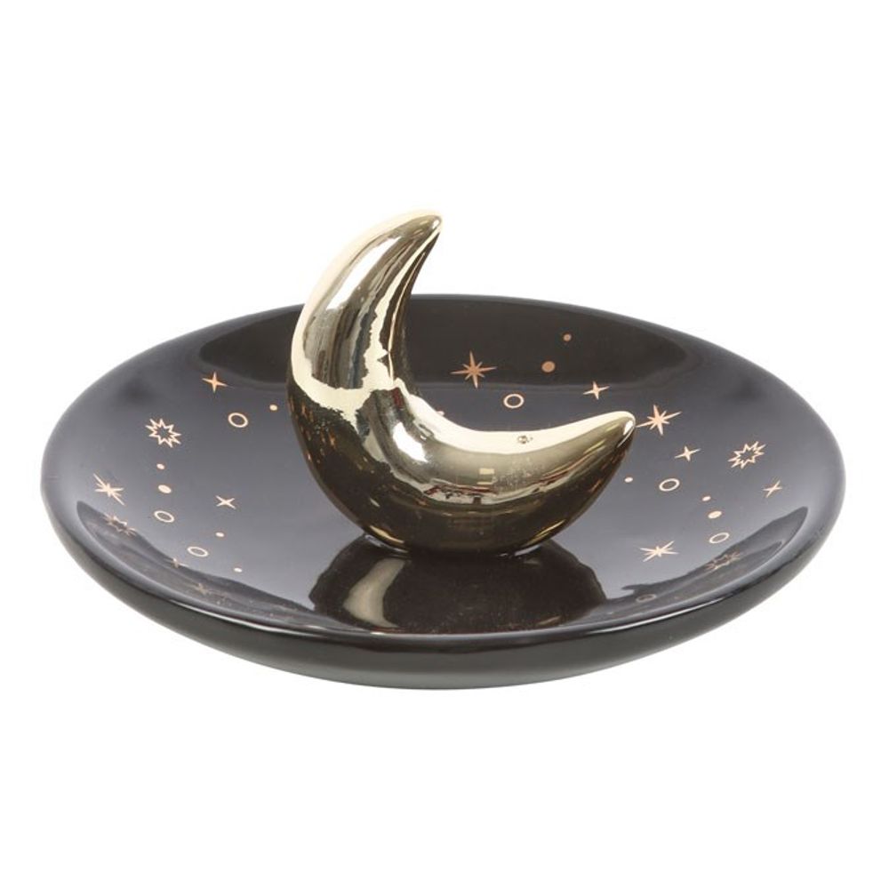 Gold Crescent Moon Incense Stick Holder