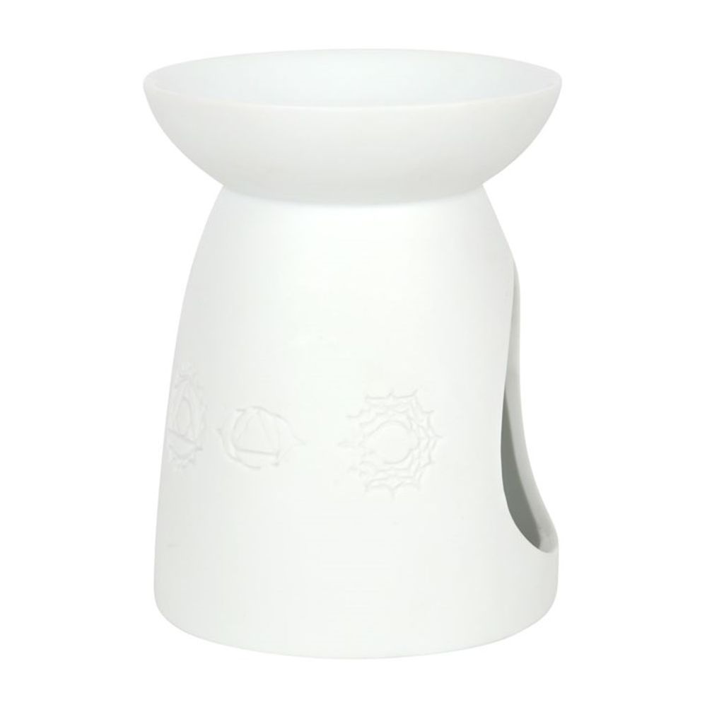 White Ceramic Seven Chakra Oil Burner