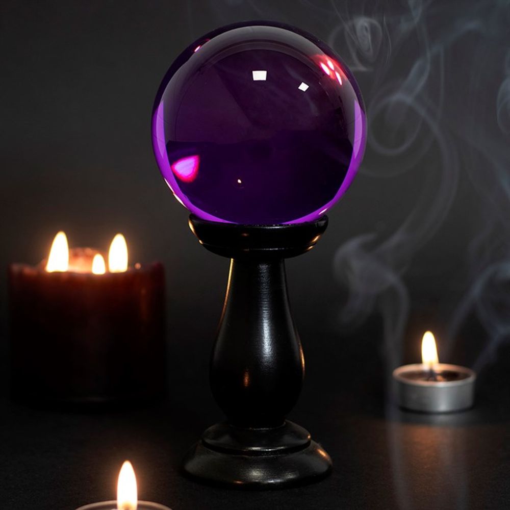 Small Purple Crystal Ball on Stand