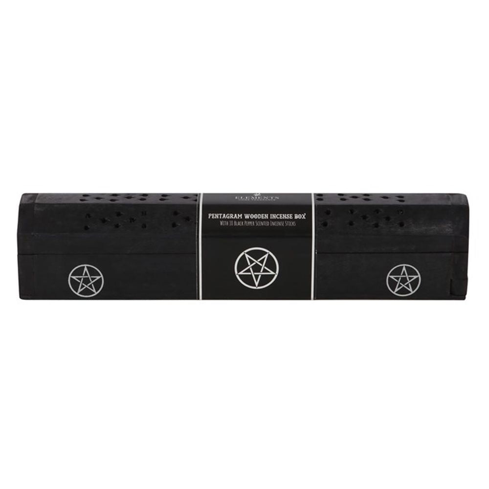 Pentagram Wooden Black Pepper Incense Box Set