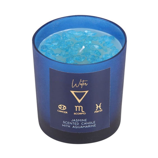 Water Element Jasmine Crystal Chip Candle