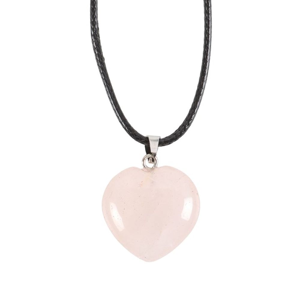 Rose Quartz Healing Crystal Heart Necklace