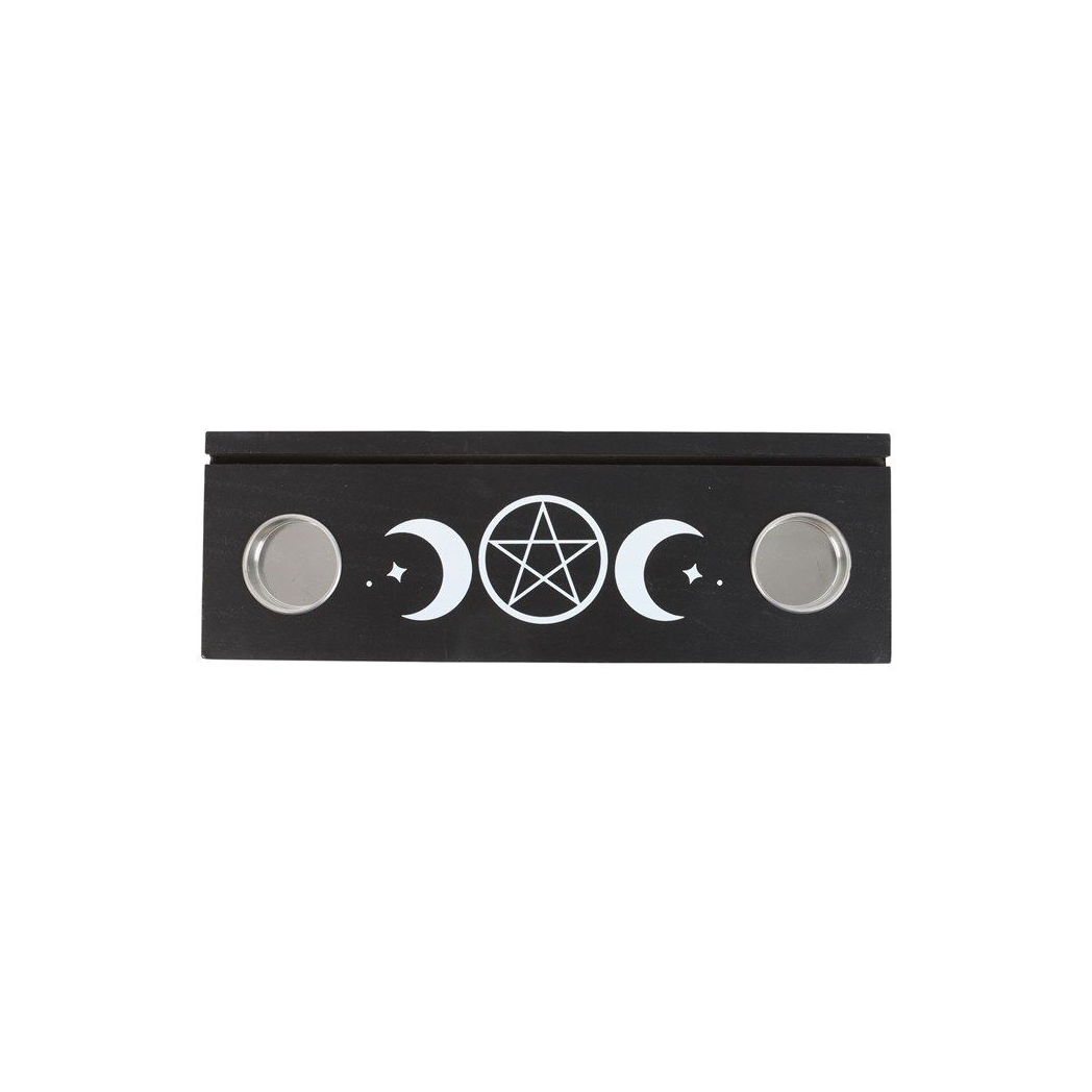 Black Triple Moon Tarot Card Stand Tealight Holder