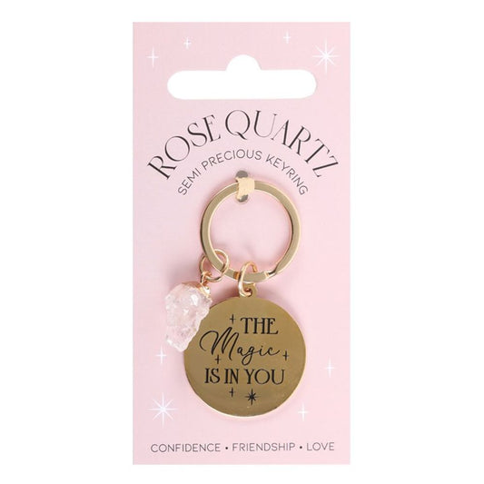 The Magic Is In You Rose Quartz Crystal Keyring