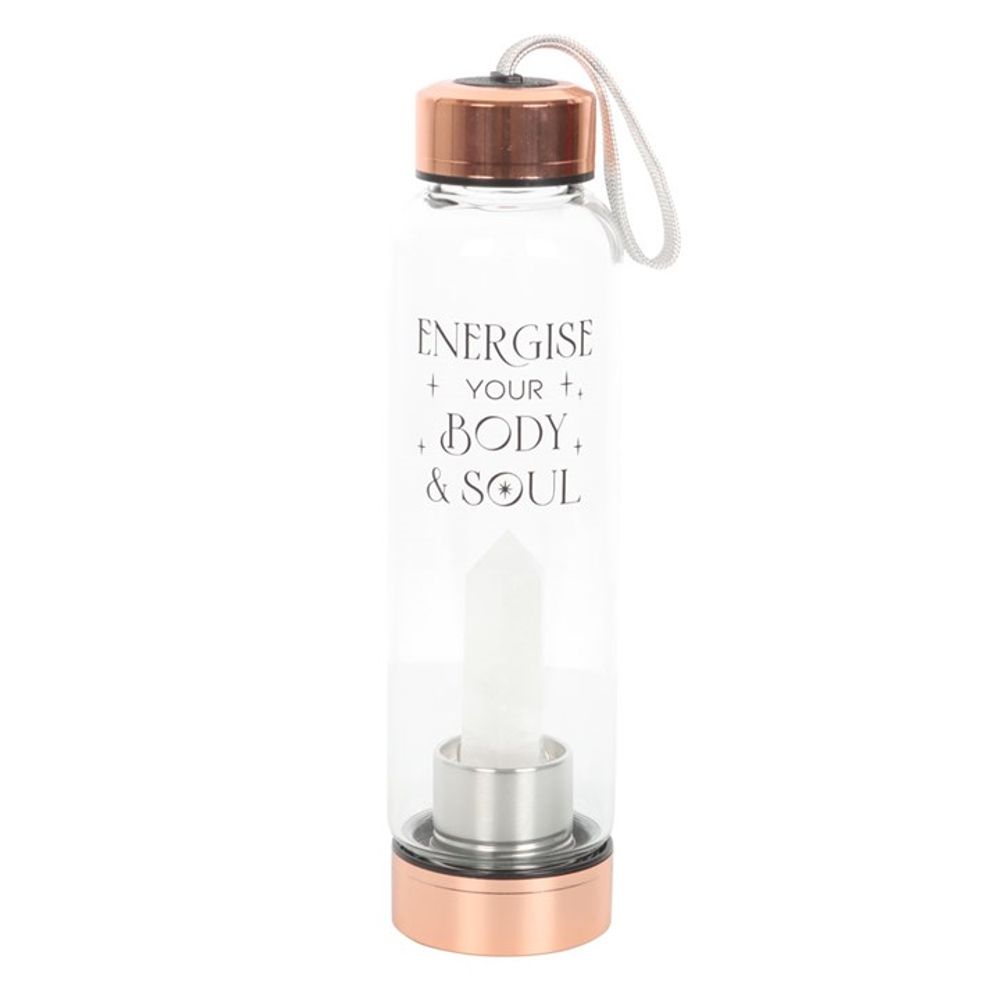 Clear Quartz Body and Soul Glass Water Bottle