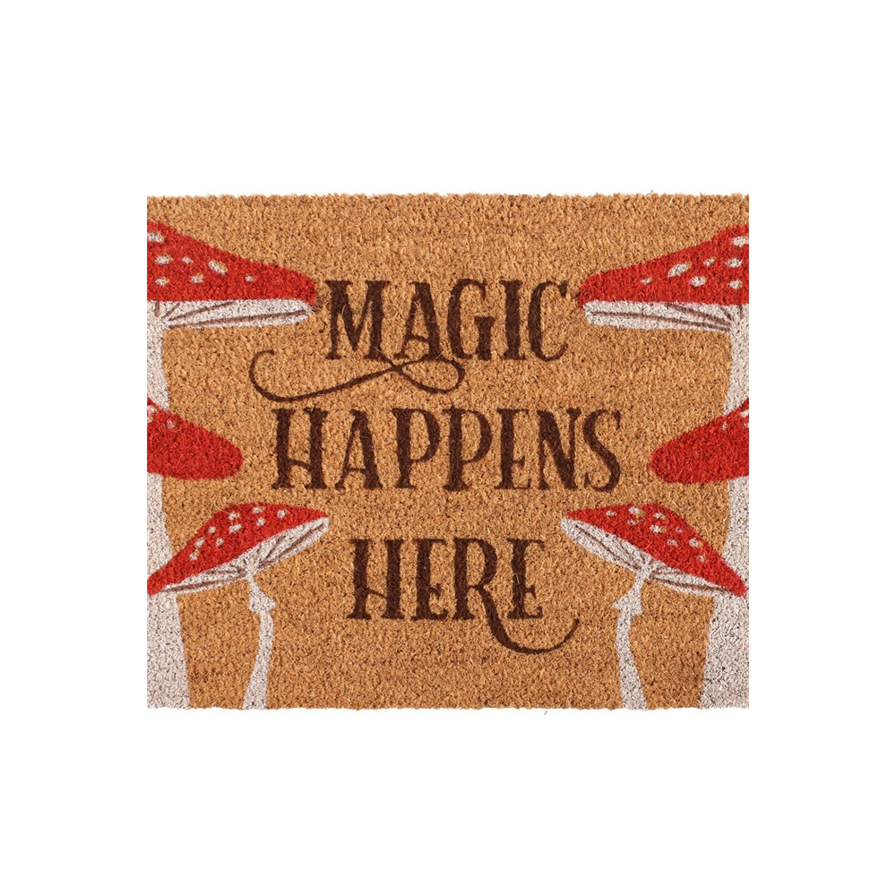 Natural Magic Happens Here Mushroom Doormat