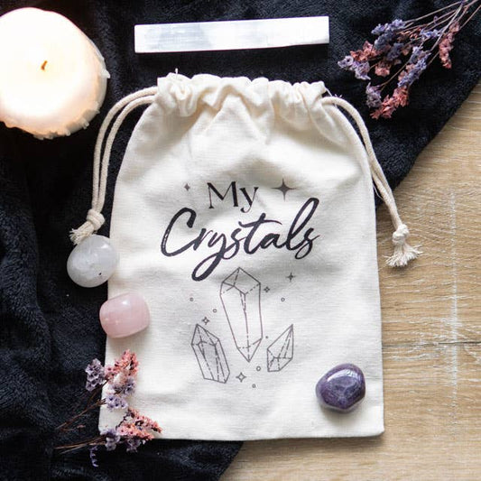 Cotton Crystal Drawstring Bag