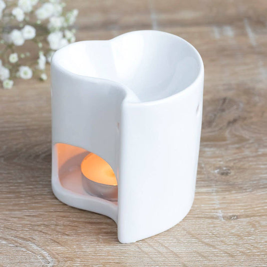 White Heart Oil Burner and Wax Warmer