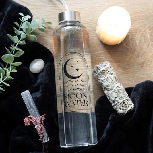 Moon Water Reusable Glass Water Bottle