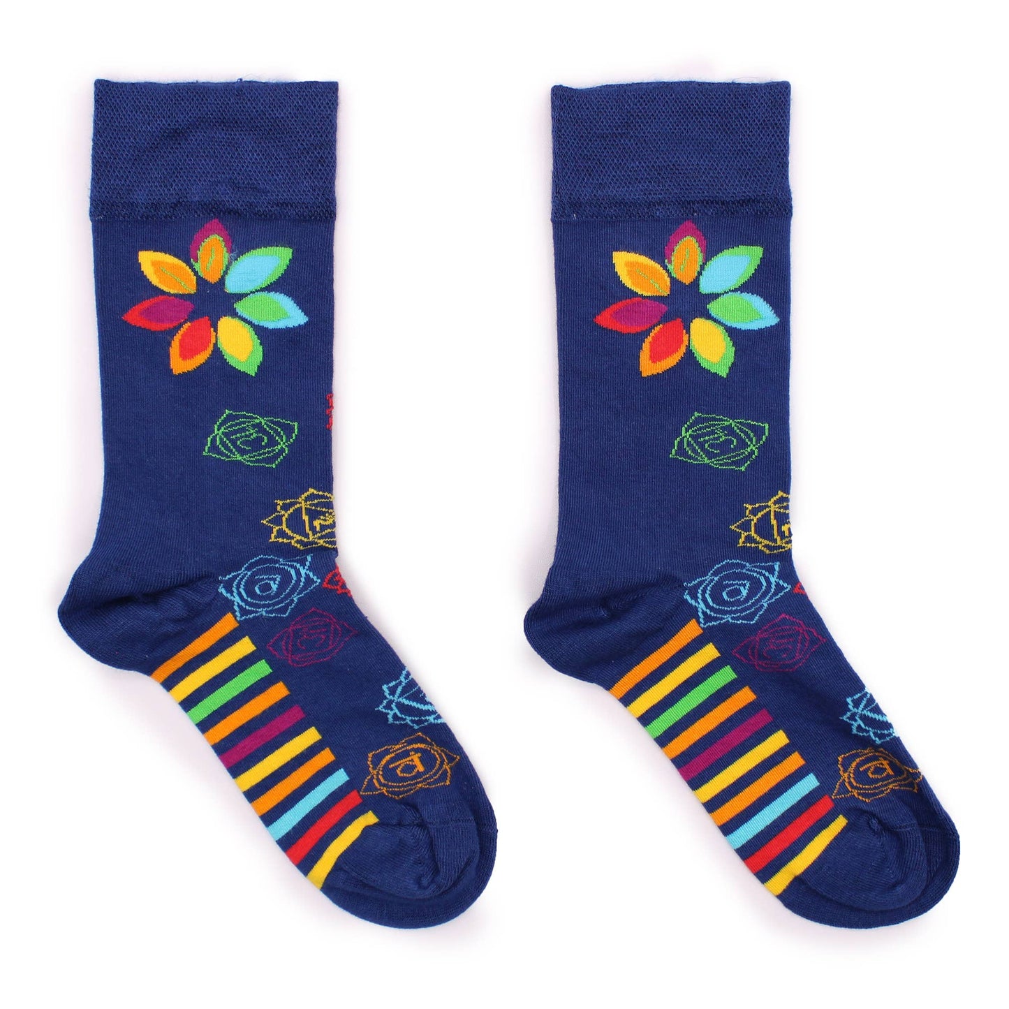 Hop Hare Bamboo Socks - Rainbow Chakra M/L