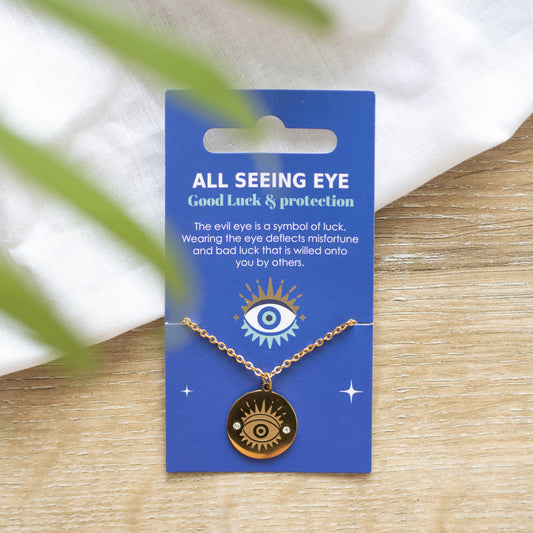 Gold Toned All Seeing Eye Necklace