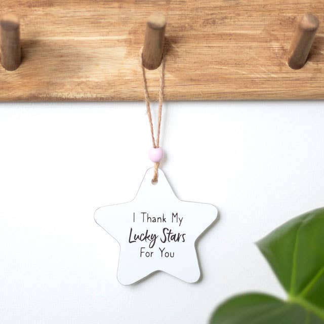 I Thank My Lucky Stars Hanging Star Sentiment Sign