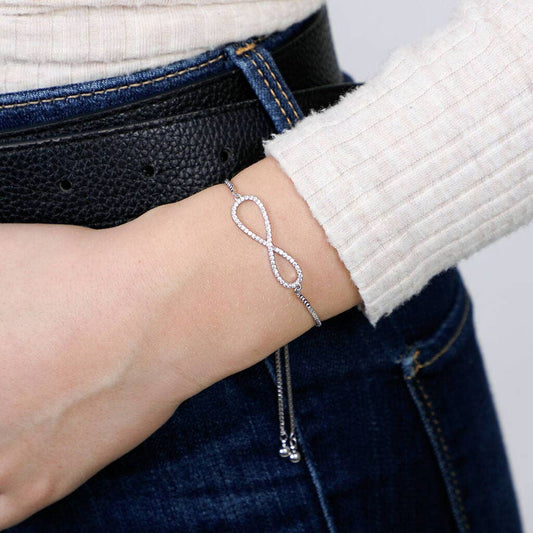 Infinity Sparkly Adjustable Pull Slider Bracelet