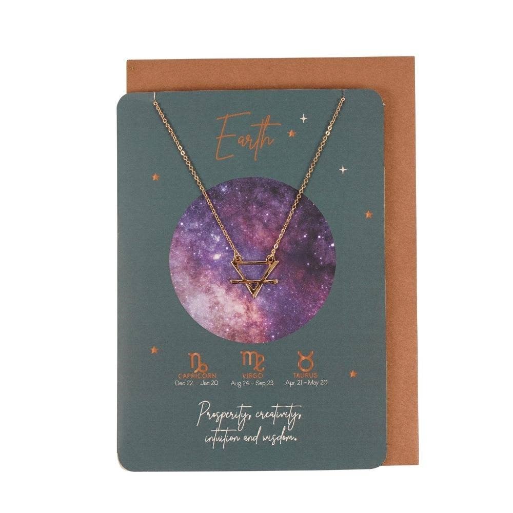 Earth Element Zodiac Necklace on Greeting Card