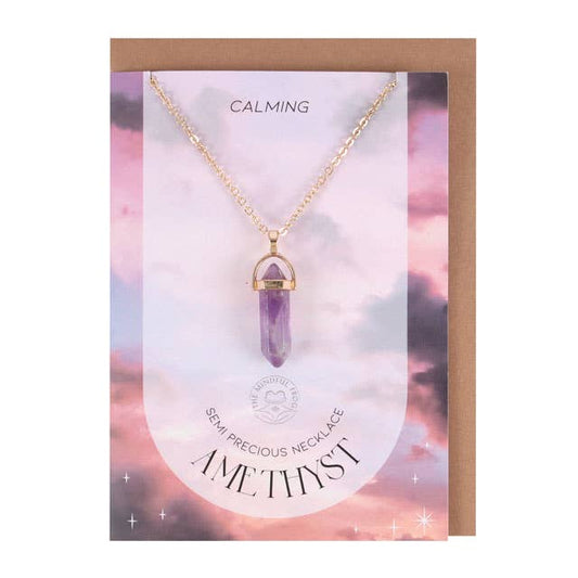 Amethyst Crystal Necklace on Greeting Card